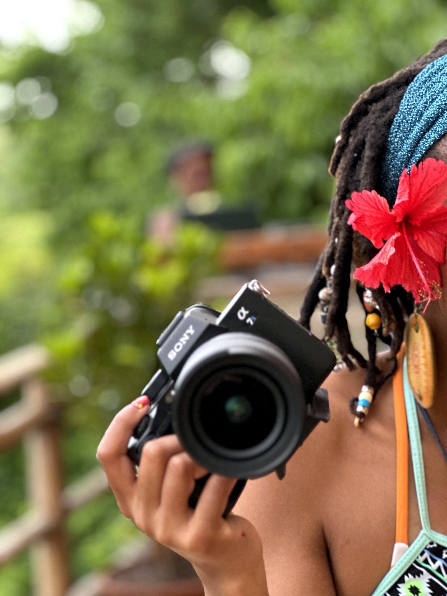 A photographer documenting the festival